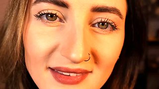 Girl Licks Lens, Kisses and Makes Mouth Sounds in ASMR POV Solo