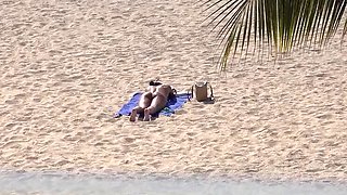 Amateur Latina Fucked Hard on Beach After Sunbathing - Real Homemade Voyeur Sex