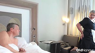 OldNanny - Chubby Mature Granny Deepthroats Massive Black Cock