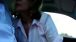 UK Car blowjob with blonde mom Kathey