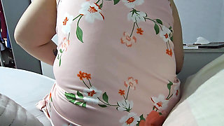 Step mom without panties under mini dress handjob step son dick