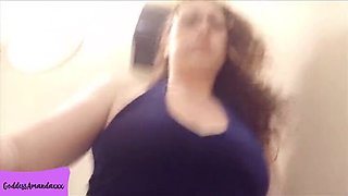 Goddess Amanda Pisses in the Club Bathroom & Shows Off Her Shaved Pussy