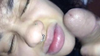 Thirsty Latina Gets Hot Milk Facial - Cum in Mouth & Real Orgasm