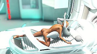 Super alien sex in the sci-fi lab. Futa alien plays with a young hottie