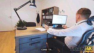Loan4k. teenie client wished to get a loan, but got Face Fucked eventually