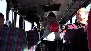 Luxurious MILF fucked in a public bus
