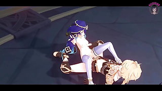 Genshin Impact - Layla - Sexy Cowgirl + Creampie