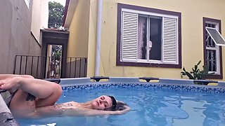 Your Naked Slut Neighbor Showing Off In The Pool For You