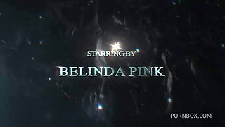 Sexy teen Belinda pink in erotic milk show in first DP interracial