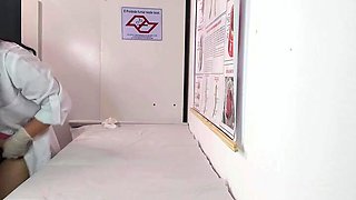 Patient loses manage and gets an bulge in front of the nurse.