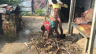 The Neighbor's Wife Was Drying Some Wood; I Went Over and Fucked Her-outdoors