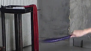 The Mistress's Punishment for the Cross-dressing Masochistic Man Is Strapon Deepthroating, Hot Wax, and Whipping