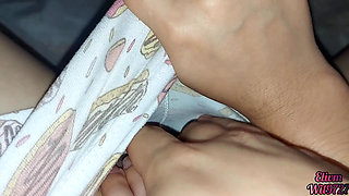 My girlfriend visits me and lets me record her hairy pussy