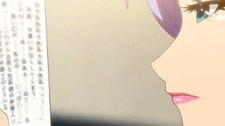 Hentai Busty Purple Hair Girl Seduces Boy for Wild Sex