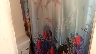 stepmom with tattoo boobs spied in the shower