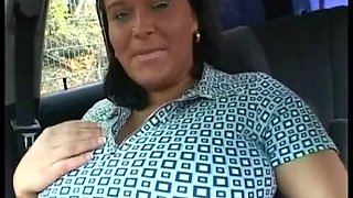 German whore with huge tits - Part 1 - Tits and pussy in the car