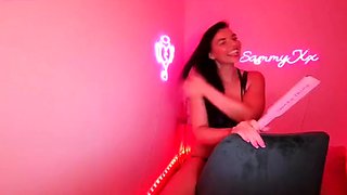 Big boob brunette masturbates on webcam