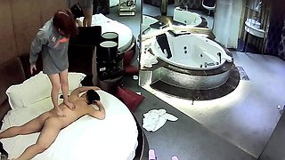 Beautiful brunette caught fucking on hidden cam massage