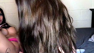 Gorgeous lesbian teens ass fingering and rubbing wet pussies