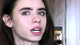 Small tit brunette teen sucks and fucks a big cock