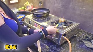 Indian Aunty Sammy Sins Rough Kitchen Fuck - Homemade Doggy Style & Dirty Talk in Hindi