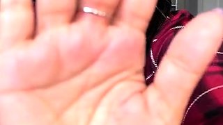 Brunette in pink lingerie teases and masturbates