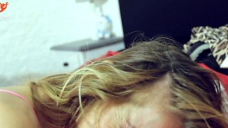 Horny young amateur cam girl masturbating with her toy