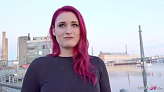 Redhead College Teenage 18+ Melina Talk To Bang At Street Casting