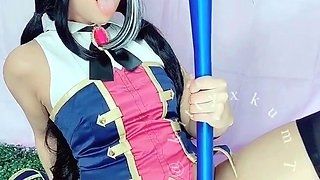 Small titted Briana toying herself poolside