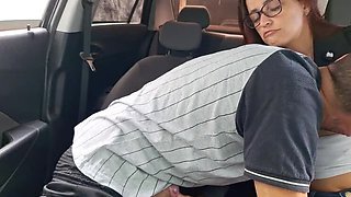 Skinny Redhead Brazilian Taxi Driver Catches Client Jerking Off in Backseat - Amateur Car Masturbation & Public Nude