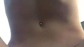 Skinny babe Lovenia Lux toys her wet cunt during making selfie outdoor