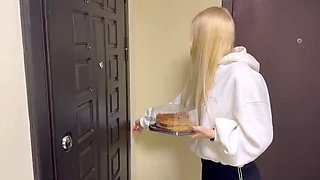Blonde VladaMais with perfect body walks into wrong apartment for amateur blowjob and cumshot