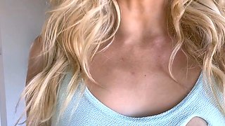 Ex wifey blonde homemade solo masturbation fun