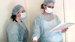 Nurses jerk and suck off Johhny to get a semen sample,