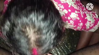 Desi Bhabhi sucks cock after pissing outdoors - Indian homemade sex with big tits and anal