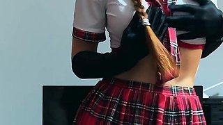 Schoolgirl Myredfoxgirl Is Waiting for Her Step Dad and Wants to Feel His Cock Inside Her