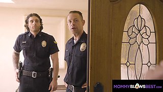 Steamy Big-titted mommy TITTYFUCKED BY THE LAW'S BIG LONG CHOPPER