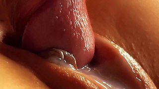 Beautiful Pussy Covered in Lubricant and Cum. Close-up
