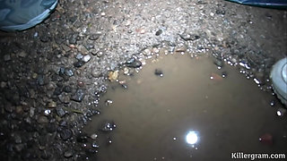 Busty Blonde Babe Cherry Treats Is on Her Knees Sucking off Dirty Doggers