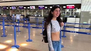 Katty West Risky Wetting Jeans in AIRPORT Public Pee