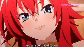 Rias Undresses Slowly Before Giving Issei a Deep  Warm Oral Finish  HENTAI Parody