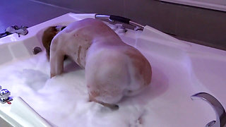 I'm Driven Crazy with Passion by My Stepbrother's Big Cock, I Enjoy It in the Motel Jacuzzi