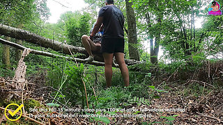 Training Zero Femdom Pussy Licking Slave in the Woods! Outdoor Public Orgasm Real Homemade Amateur Wife MILF FLR Flashing Sub