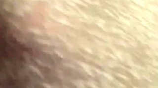 Busty curly brunette with big boobs fucks on couch
