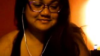 Busty Asian BBW fingers herself on webcam