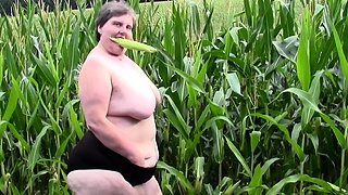 Hairy Mature BBW Tina Plays With Her Huge Ass Fat Pussy In a