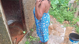 Hot Step Mom Bathing Outdoor