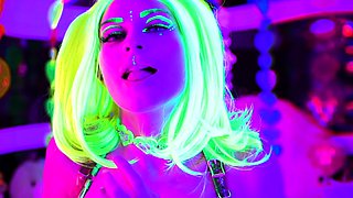 Jewelz Blu Trippy Neon Fishnet Dildo Suck and Fuck (FULL