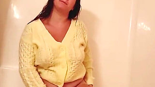 I Fucked My Tight Pussy in the Shower in a Wet Sweater 4 My Lesbian 18f Student