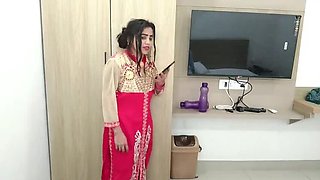 Indian girlfriend with big natural tits fucked hard in Oyo room on New Year's - rough doggy style sex with Amanraza9 and Baby Kajal